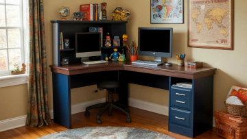 Угловой компьютерный стол для школьника Молодец