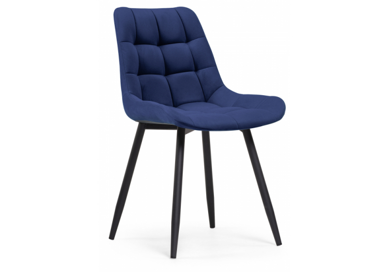 Стул на металлокаркасе Челси синий / черный (50x60x80). 