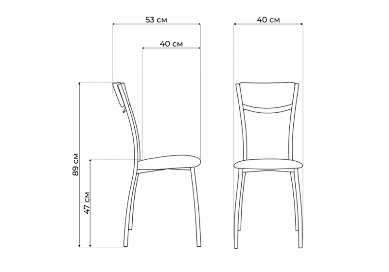 Стул на металлокаркасе Goki светлый мусс (40x53x89)