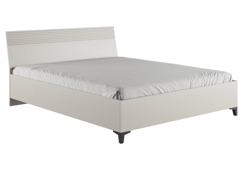 Кровать Ника 160х200 с основанием дсп бежевый мат-05 / кашемир (165x208x). 