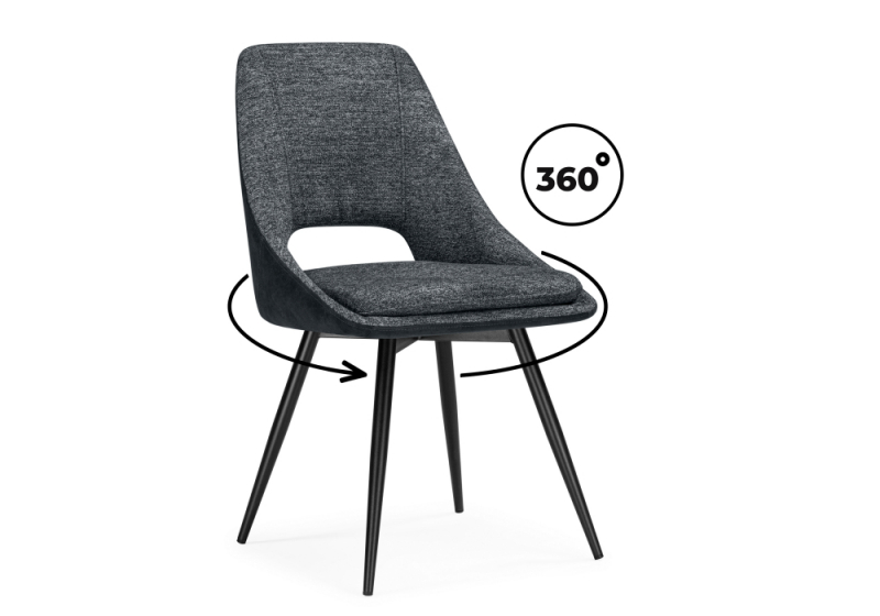 Стул на металлокаркасе Avianus вращающийся темно-серый / черный (50x57x87). 