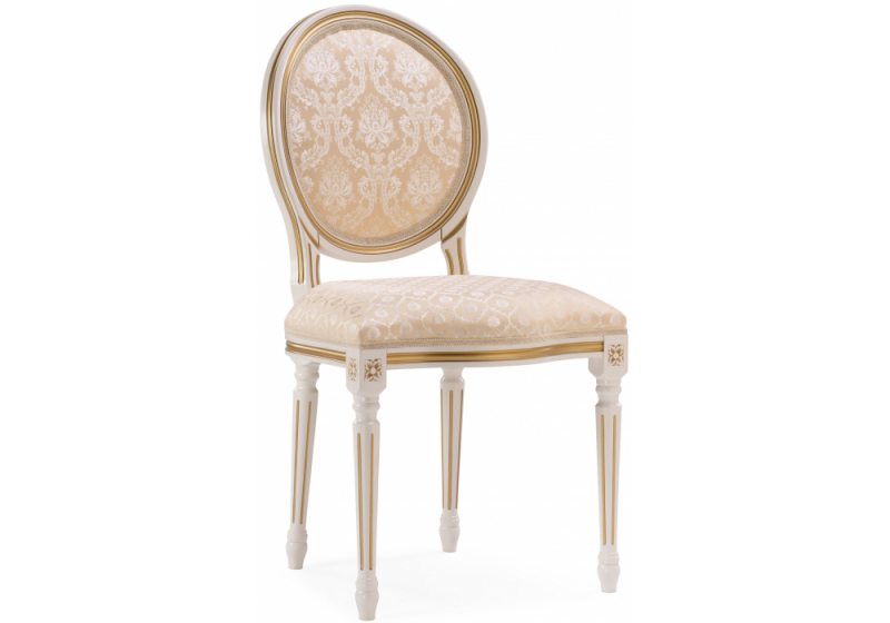Стул деревянный Данте молочный / золотая патина (51x55x96). 