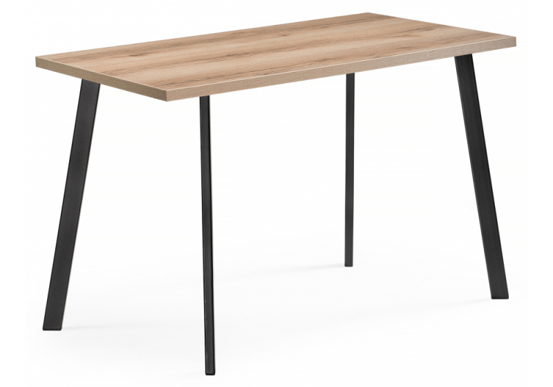 Стол деревянный Тринити Лофт 120х80х75 25 мм дуб делано светлый / черный матовый. 