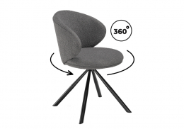 Стул на металлокаркасе Solomon крутящийся gray / black (67x67x80)