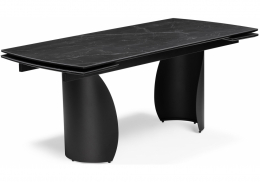 Керамический стол Готланд 180(240)х90х79 черный мрамор / черный (90x79)